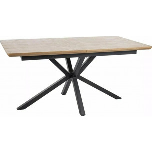 Logan 160-200x90cm oak&amp;matte black extendable veneered table Signal