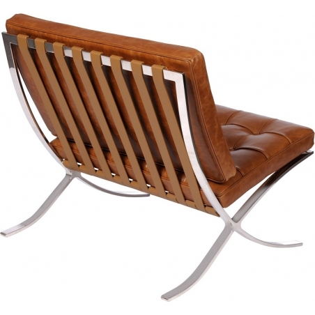 Designerski Fotel skórzany Barcelon Vintage Jasny brąz D2.Design do salonu i sypialni.