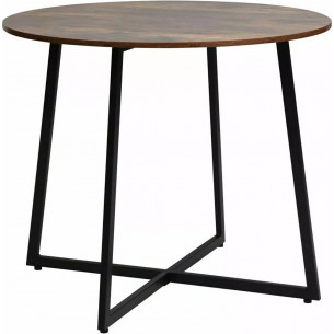 Luna 90cm rustic brown&amp;matte black round loft table Signal