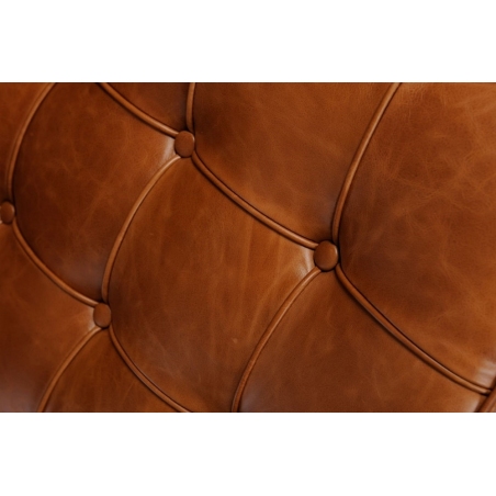Barcelon Vintage light brown leather quilted amrchair D2.Design