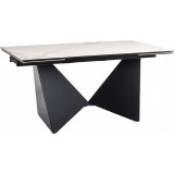 Peterson 160-240x90cm white statuario venato&amp;black mat extendable ceramic table Signal