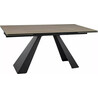 Salvadore ceramic 160-240x90cm light brown sabbia&amp;black mat extendable glass table Signal