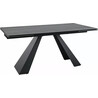 Salvadore ceramic 160-240x90cm light grey pietra di savoia&amp;matte black extendable glass table Signal