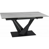 Sorento 160x90cm white nature cloud&amp;black mat extendable ceramic table Signal