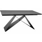 Westin ceramic 160x90cm light grey pietra di savoia&amp;black mat extendable modern dining table Signal
