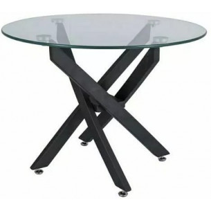 Agis 60cm transparent&amp;black glass round table Signal