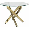 Agis 60cm transparent&amp;gold round glass table Signal