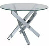 Agis 60cm transparent&amp;chrome round glass table Signal