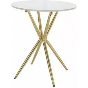 Azalia 50cm white side table with gold base Signal