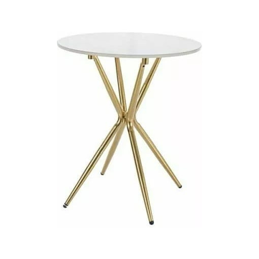 Azalia 50cm white side table with gold base Signal