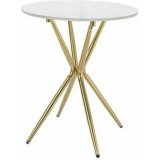 Azalia 50cm white side table with gold base Signal