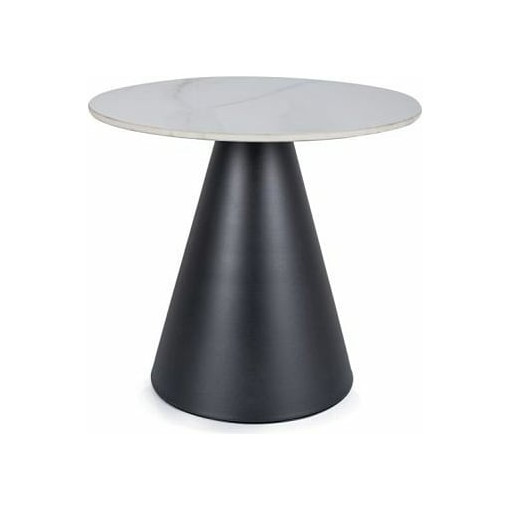 Hill 50cm glossy white&amp;matte black round coffee table Signal