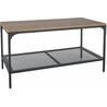 Lex 90x45cm oak&amp;black mat loft coffee table with wire shelf Signal