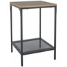 Lex 40x40cm oak/black wire shelf side table Signal