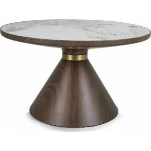 Napa 70cm white marble&amp;brown round hourglass-shaped coffee table Signal