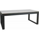 Polaris 121x61cm white marble effect&amp;black mat rectangular coffee table Signal