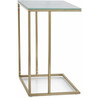 Symphony 40x30cm white marble effect&amp;gold glass side table Signal