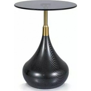 Taurus 40cm smoked glass&amp;black glass side table Signal