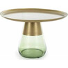 Tiffany 70cm matte gold&amp;green tray coffee table on A glass base Signal