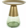 Tiffany 50cm matte gold&amp;green tray coffee table on A glass base Signal