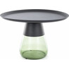 Tiffany 70cm black matte&amp;green tray coffee table on A glass base Signal