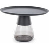 Tiffany 70cm black matte&amp;black tray coffee table on A glass base Signal