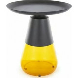 Tiffany 50cm black matte&amp;orange tray coffee table on A glass base Signal