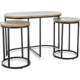 Twix oak aristan&amp;matte black set of 3 coffee tables Signal