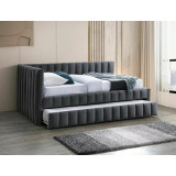 Alfie 120x200cm grey velvet single sofa bed with folding function Signal