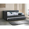 Alfie 120x200cm grey velvet single sofa bed with folding function Signal