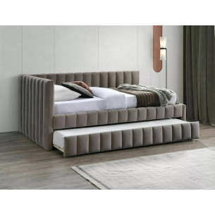 Alfie 120x200cm dark beige velvet single sofa bed with folding function Signal