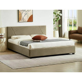 Columbia 160x200cm dark beige velvet bed with headboard and storage compartment Signal
