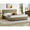 Columbia 160x200cm dark beige velvet bed with headboard and storage compartment Signal
