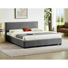 Columbia 140x200cm grey velvet bed with headboard and storage compartment Signal