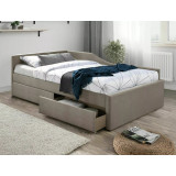 Eliot velvet 120x200cm dark beige upholstered bed with drawers Signal