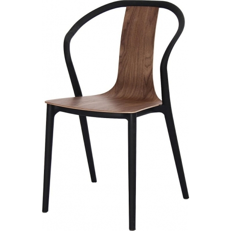Designerskie Krzesło drewniane z podłokietnikami Bella Wood II Orzech D2.Design do jadalni i salonu.