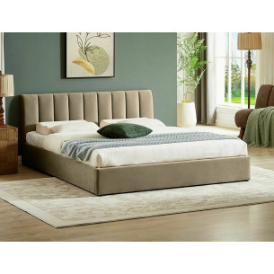 Montreal velvet 120x200cm beige bed with storage Signal