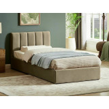 Montreal velvet 90x200cm beige bed with storage Signal