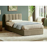 Montreal velvet 90x200cm beige bed with storage Signal