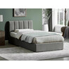Montreal velvet 90x200cm grey storage bed Signal