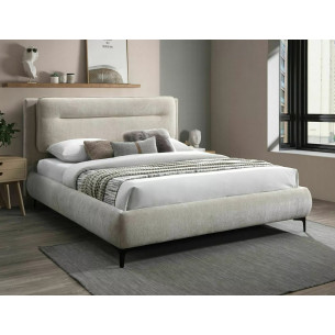 Nikozja 160x200cm dark beige&amp;black upholstered bed on legs Signal
