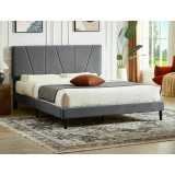 Savana 140x200cm grey velvet bed with legs Signal