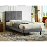 Savana 90x200cm grey velvet bed with headboard and legs Signal
