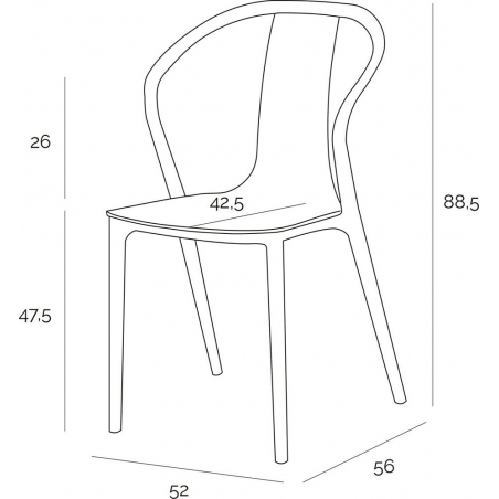 Designerskie Krzesło drewniane z podłokietnikami Bella Wood II Orzech D2.Design do jadalni i salonu.