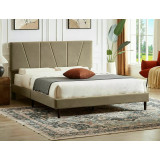 Savana 140x200cm beige velvet bed with headboard on legs Signal