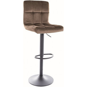 C105 dark beige quilted velvet upholstered bar stool Signal