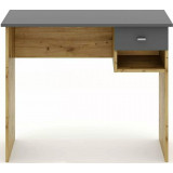 B-011 90x50cm oak artisan&amp;anthracite desk with drawer and shelf Signal