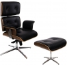 Designerski Fotel lounge z podnóżkiem VIP Exclusive Home Czarny D2.Design do salonu i sypialni.