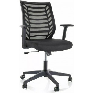 Q-320R black&amp;black office chair with adjustable armrests Signal