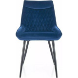 Agat navy blue&amp;black velvet chair Signal